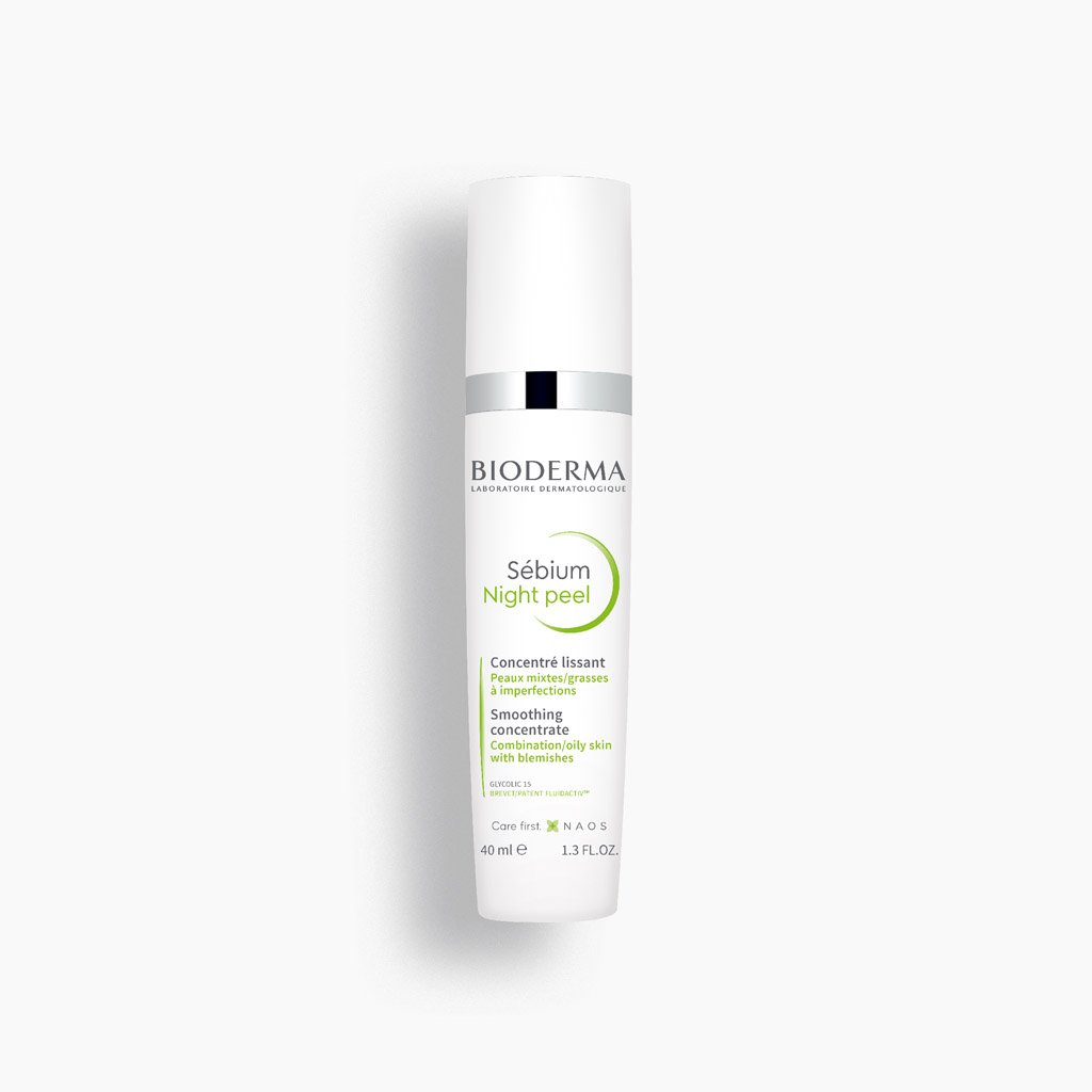 Bioderma Sebium Night Peel 40ml Overnight Exfoliating Serum for Oily, Blemish-Prone & Congested Skin Refining Night Care to Smooth Texture, Refine Pores & Renew Radiance