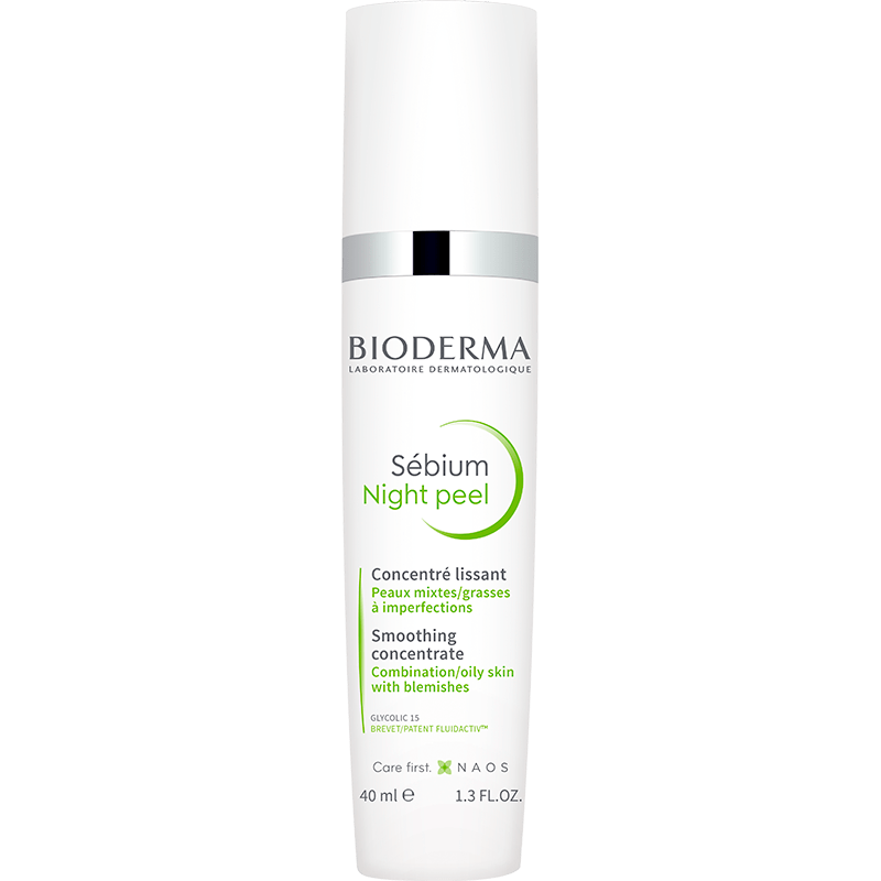 Bioderma Sebium Night Peel 40ml Overnight Exfoliating Serum for Oily, Blemish-Prone & Congested Skin Refining Night Care to Smooth Texture, Refine Pores & Renew Radiance