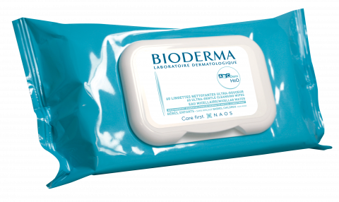 BIODERMA product photo, ABCDerm H2O Lingettes x60 baby skin care, cleansing wipes