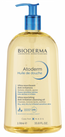 BIODERMA product photo, Atoderm huile de douche 1L, shower oil for dry skin