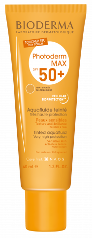 BIODERMA product photo, Photoderm MAX Aquafluide pocket SPF 50+ 30ml, light sunscreen for sensitive skin